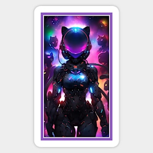 Anime Sci-Fi Cat Girl | Quality Anime Girl Artwork | Manga Girl Anime Art Sticker